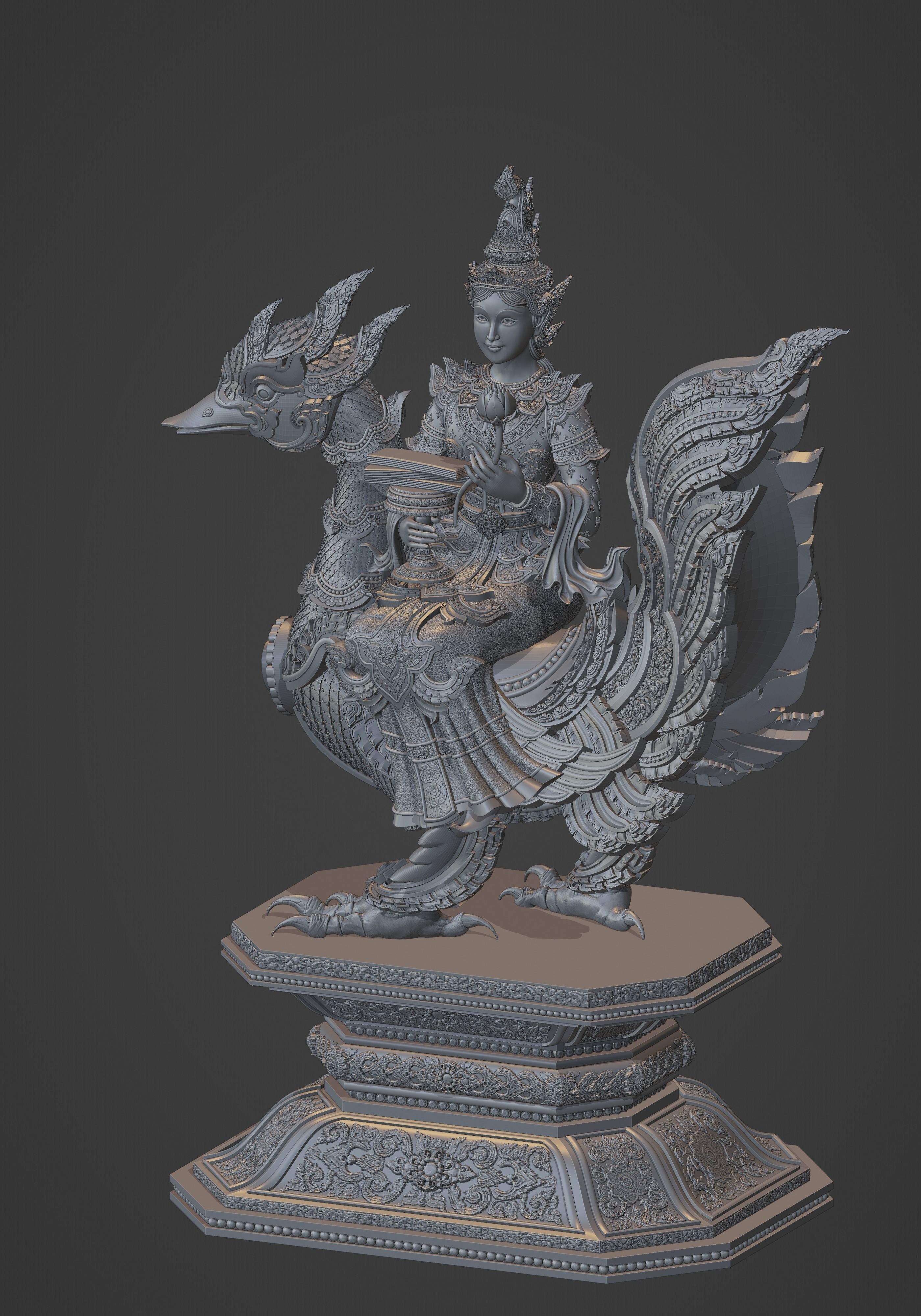 Saraswati 3d sculpture 3D print model_6