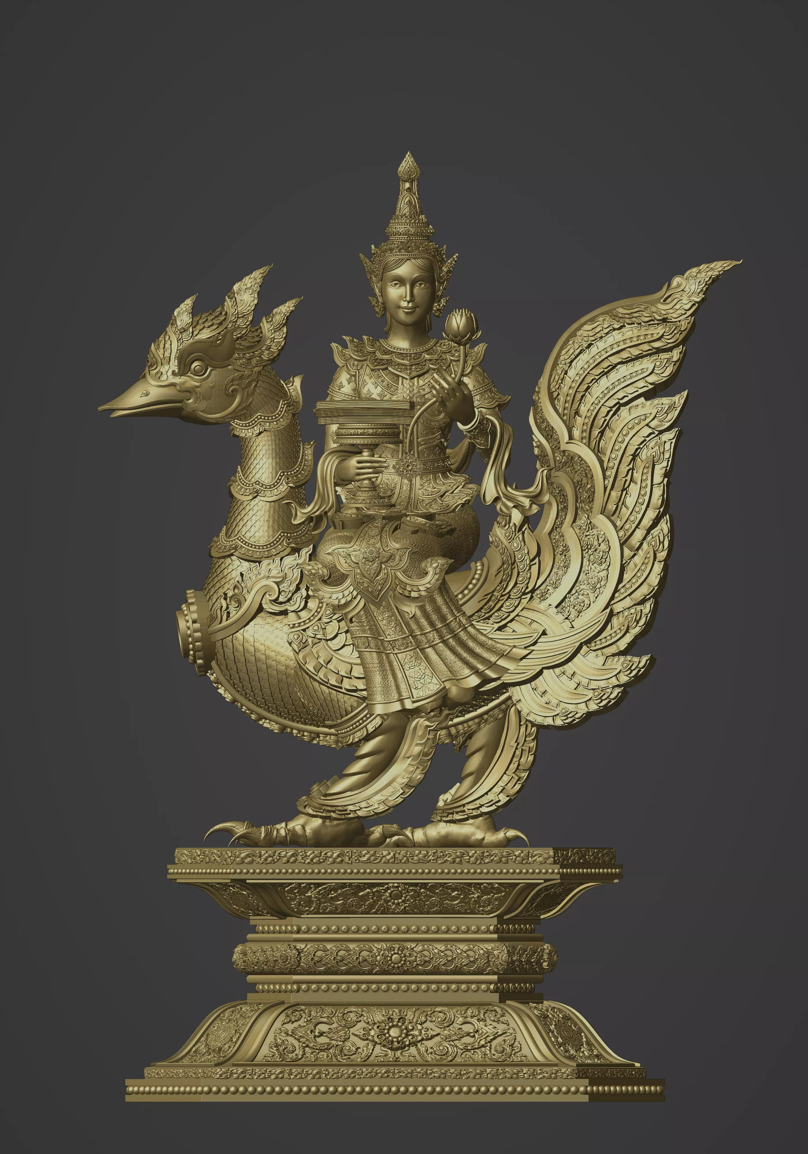 Saraswati 3d sculpture 3D print model_0