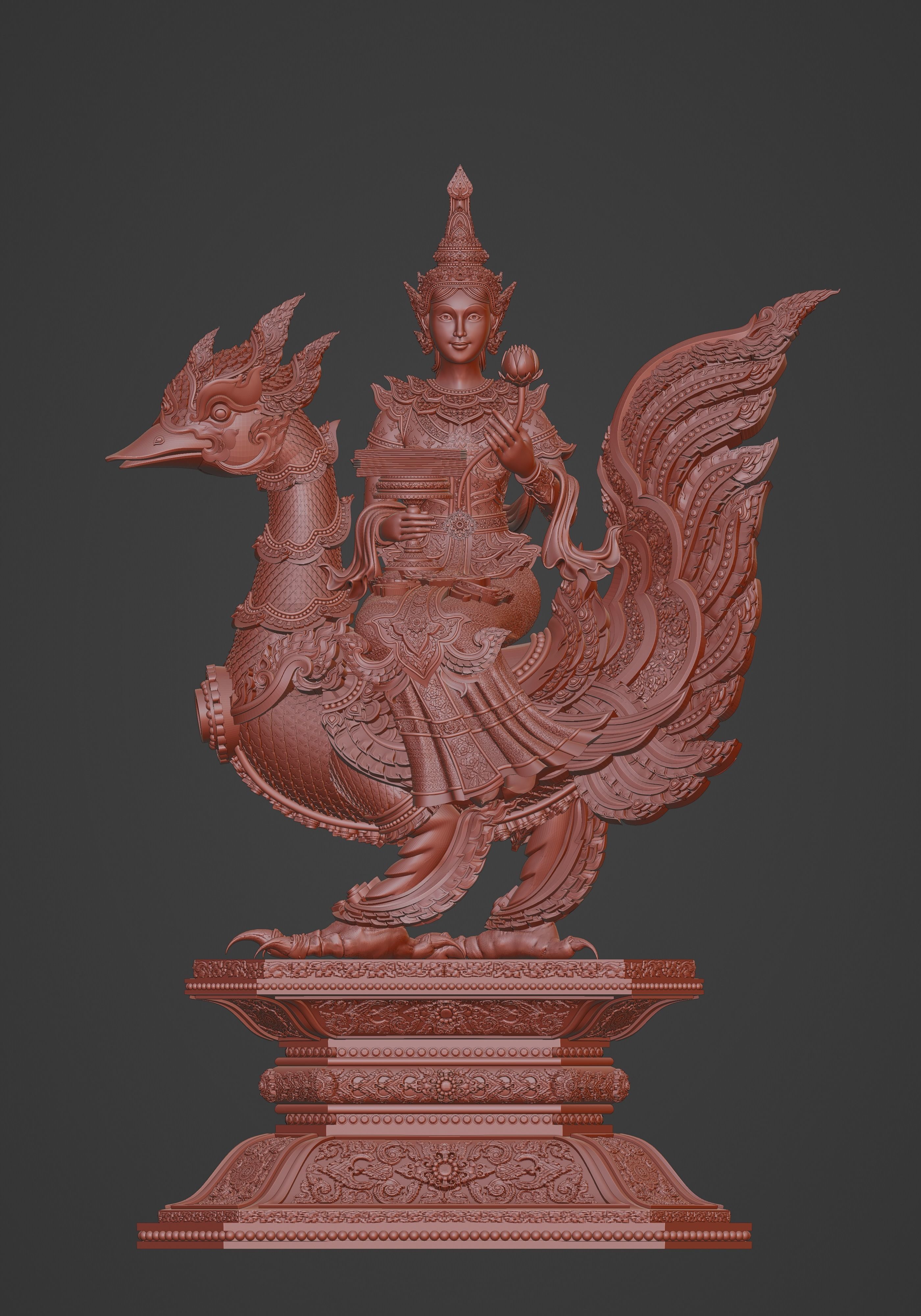 Saraswati 3d sculpture 3D print model_4