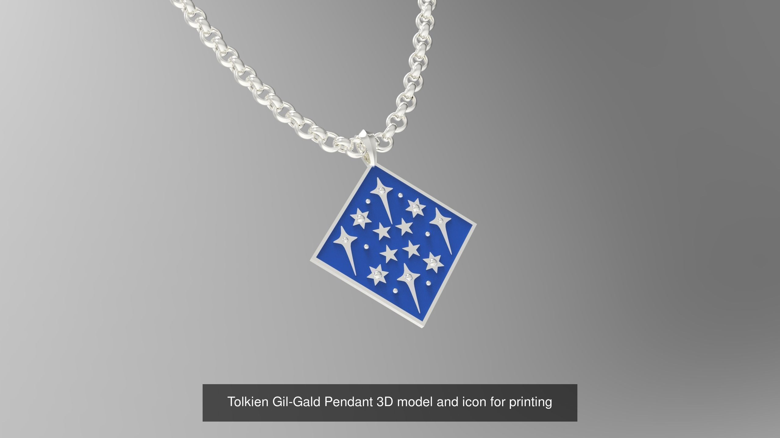 Tolkien pendants 3D model and icons for printing with heraldry 3D Model Collection_14