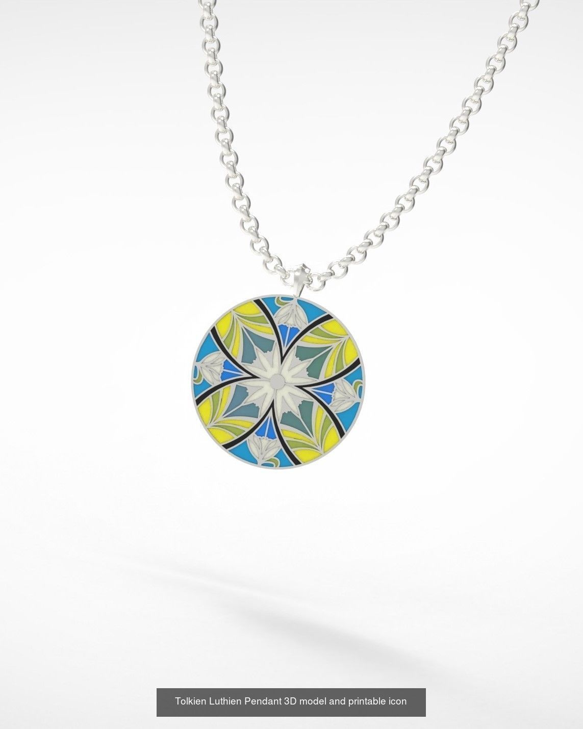 Tolkien pendants 3D model and icons for printing with heraldry 3D Model Collection_8