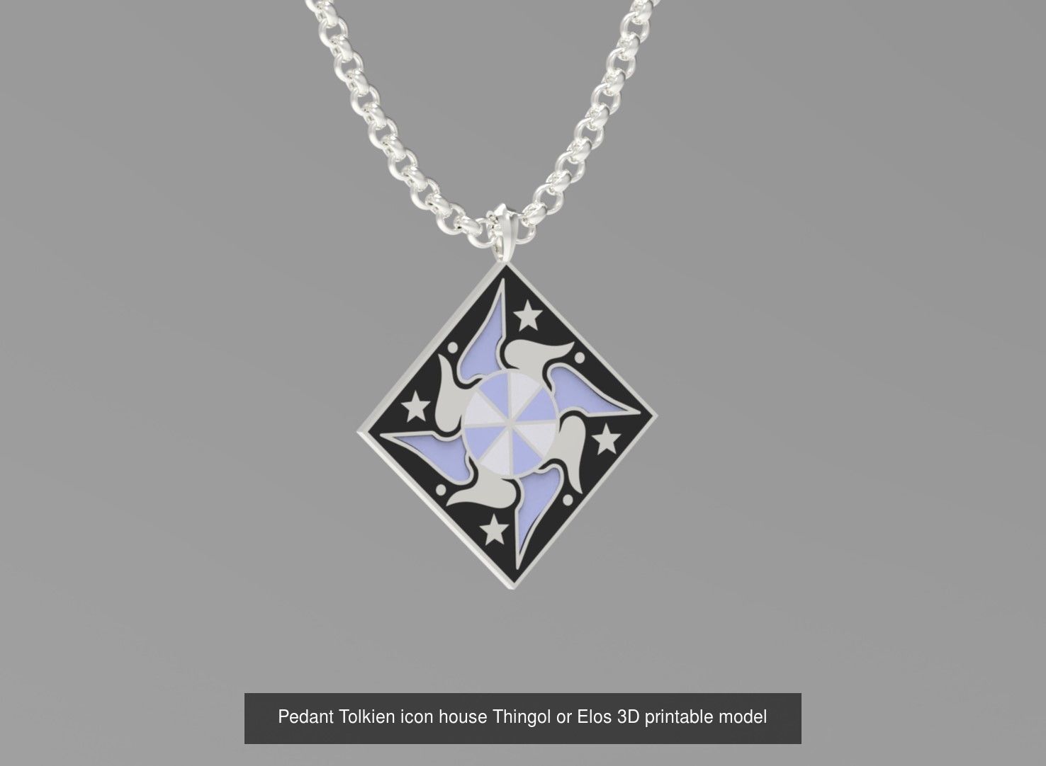 Tolkien pendants 3D model and icons for printing with heraldry 3D Model Collection_12
