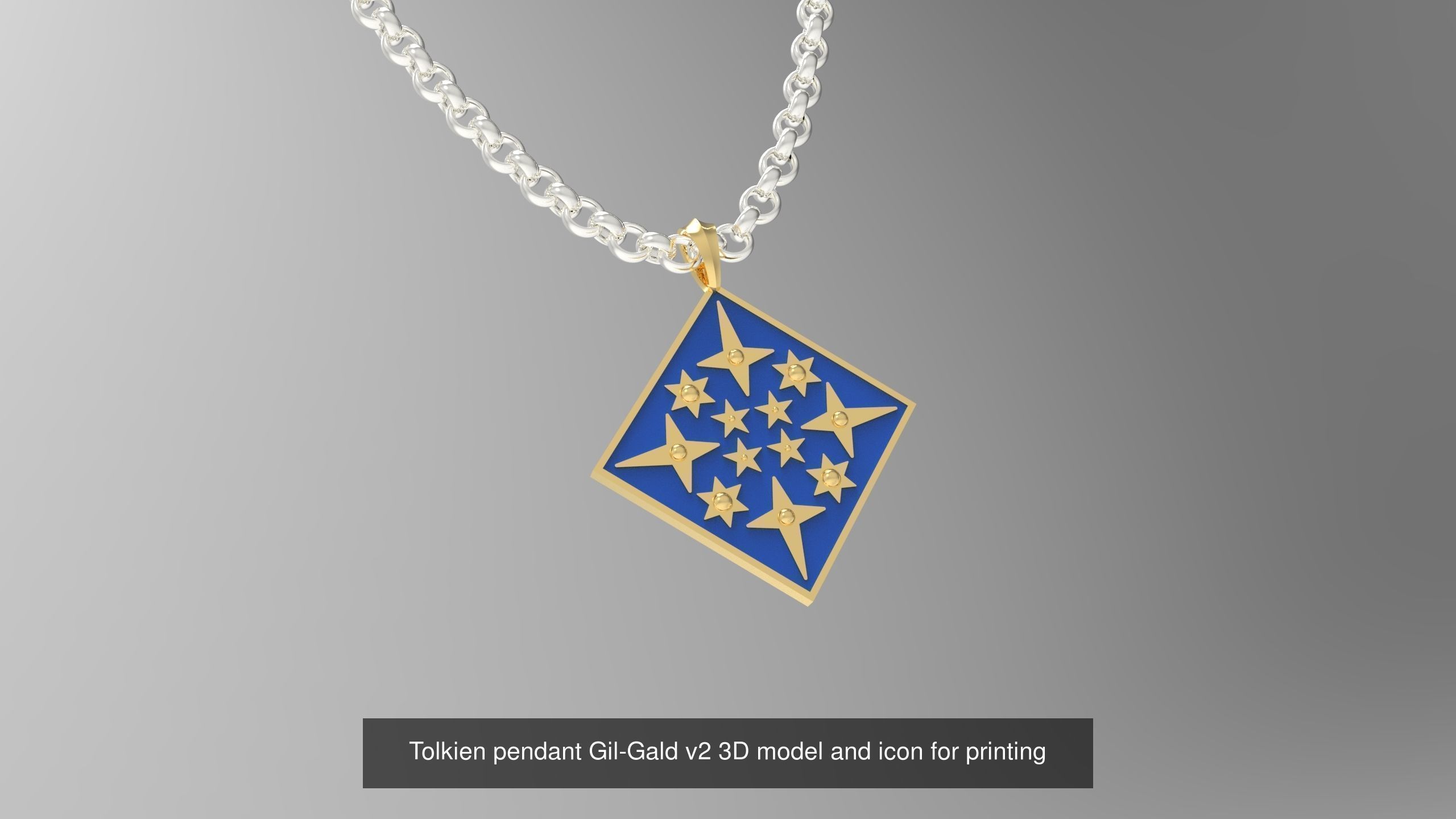 Tolkien pendants 3D model and icons for printing with heraldry 3D Model Collection_15