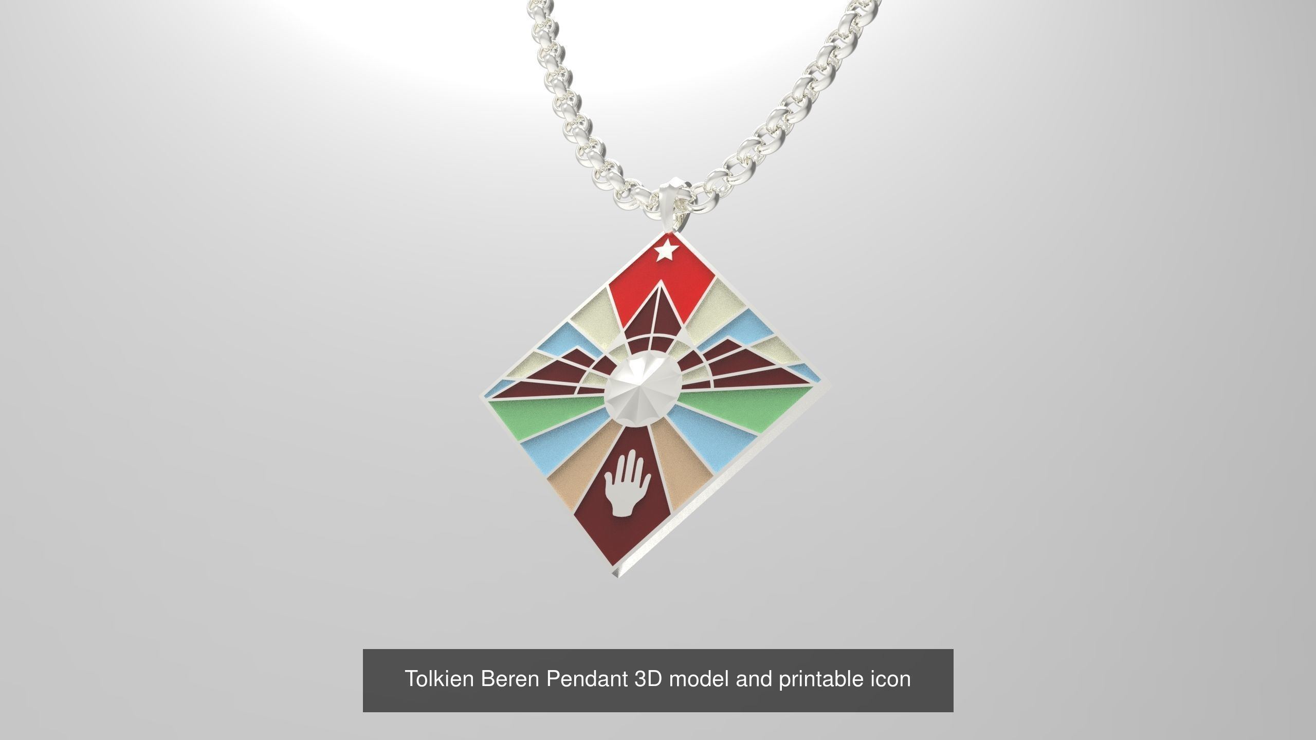 Tolkien pendants 3D model and icons for printing with heraldry 3D Model Collection_13