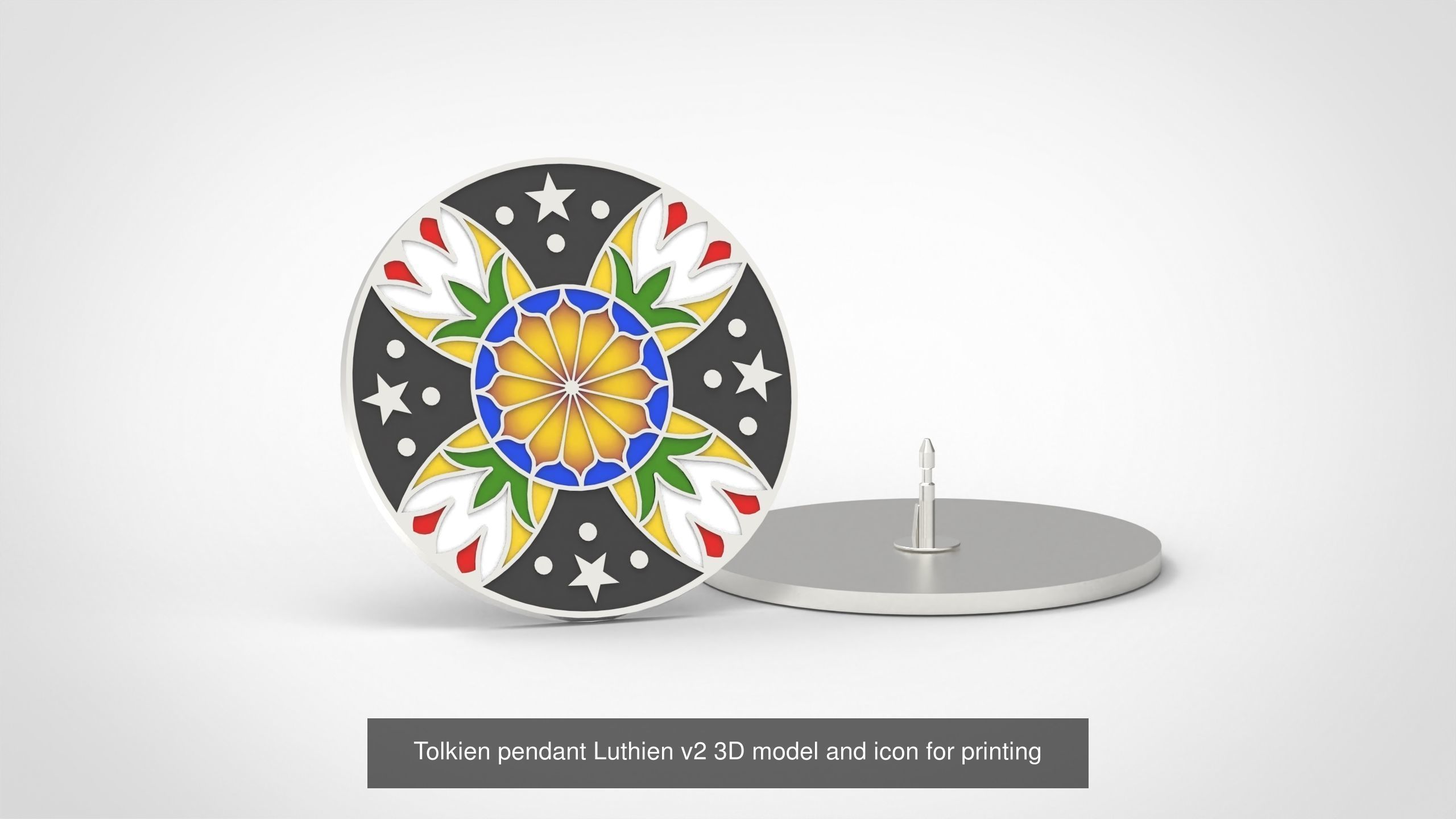 Tolkien pendants 3D model and icons for printing with heraldry 3D Model Collection_2