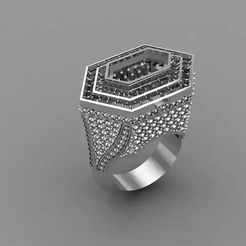 Antique Diamand Ring Women 3D Print model