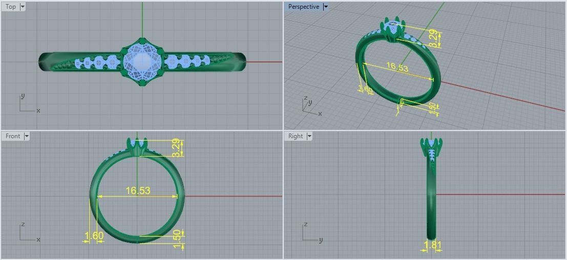 Solitaire ring Model 5108 3D print model_5