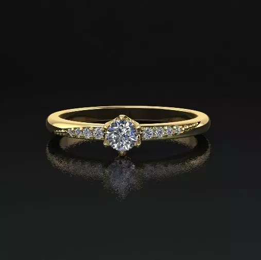 Solitaire ring Model 5108 3D print model_0