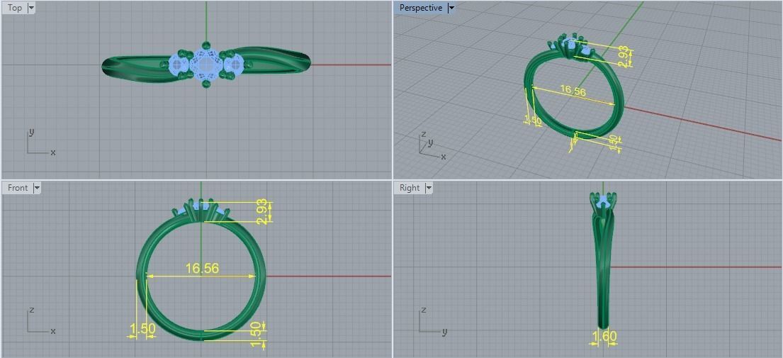 Solitaire ring Model 5099 3D print model_5