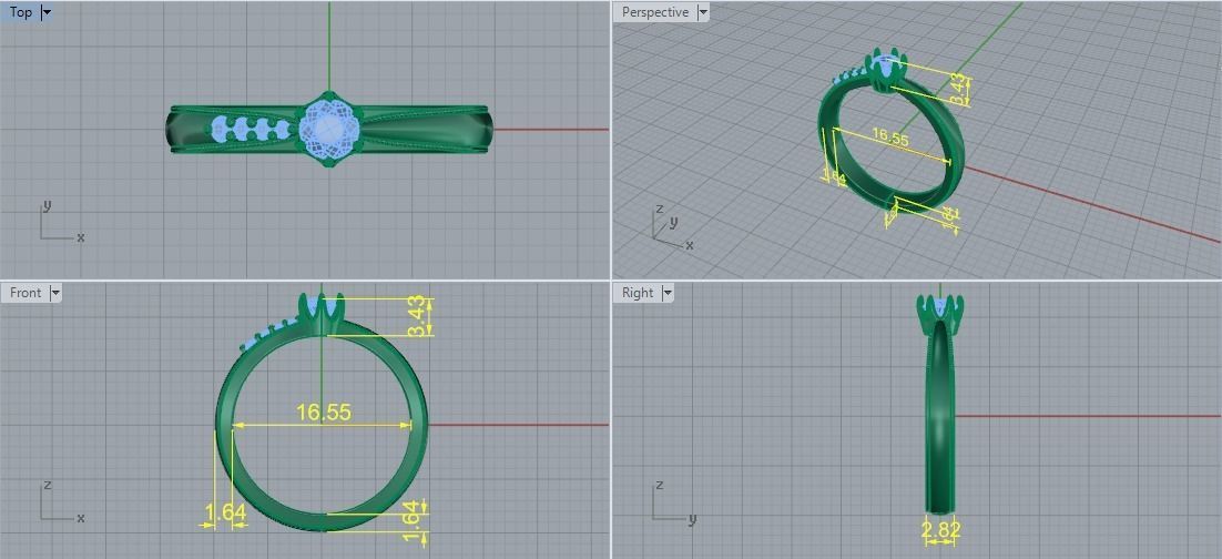 Solitaire ring Model 5098 3D print model_5