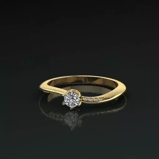 Solitaire ring Model 5097 3D print model_0