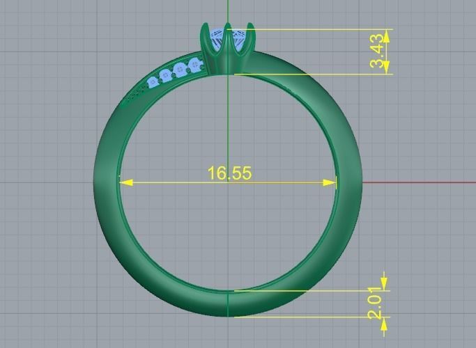 Solitaire ring Model 5097 3D print model_5