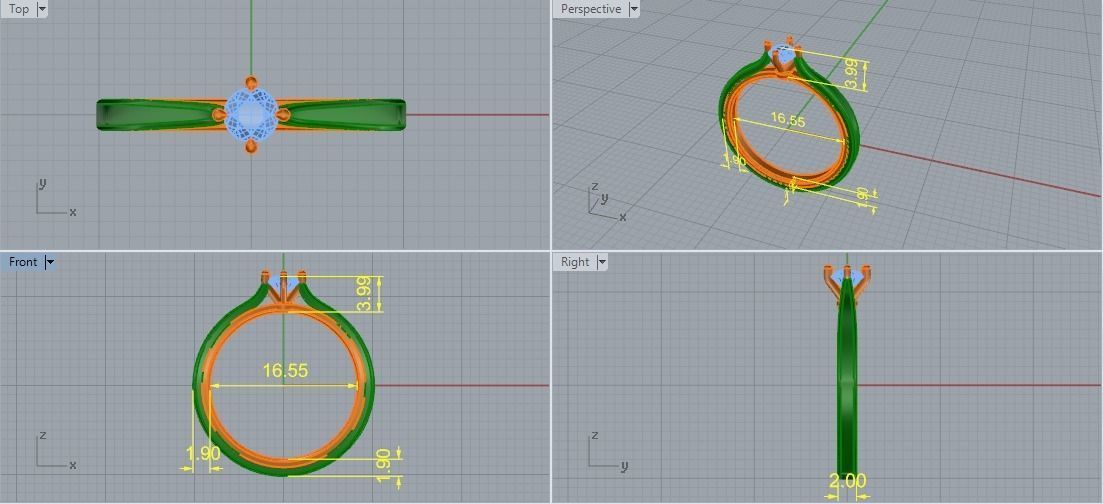Solitaire ring Model 5087 3D print model_5