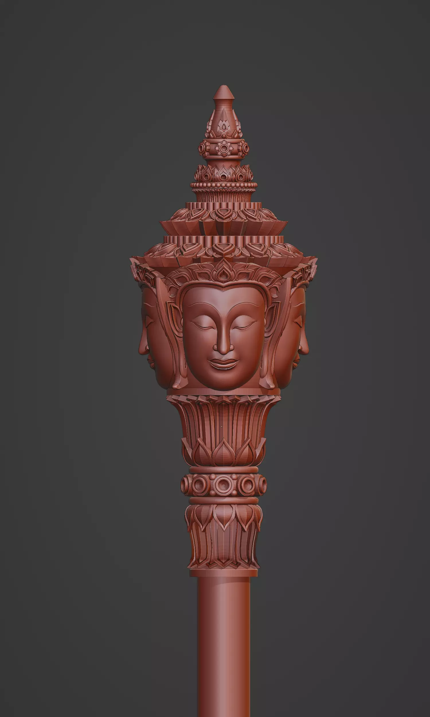 Brahma  Hair pin head 3d Thai art sculpture 3D print model_0
