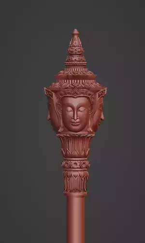 Brahma  Hair pin head 3d Thai art sculpture 3D print model