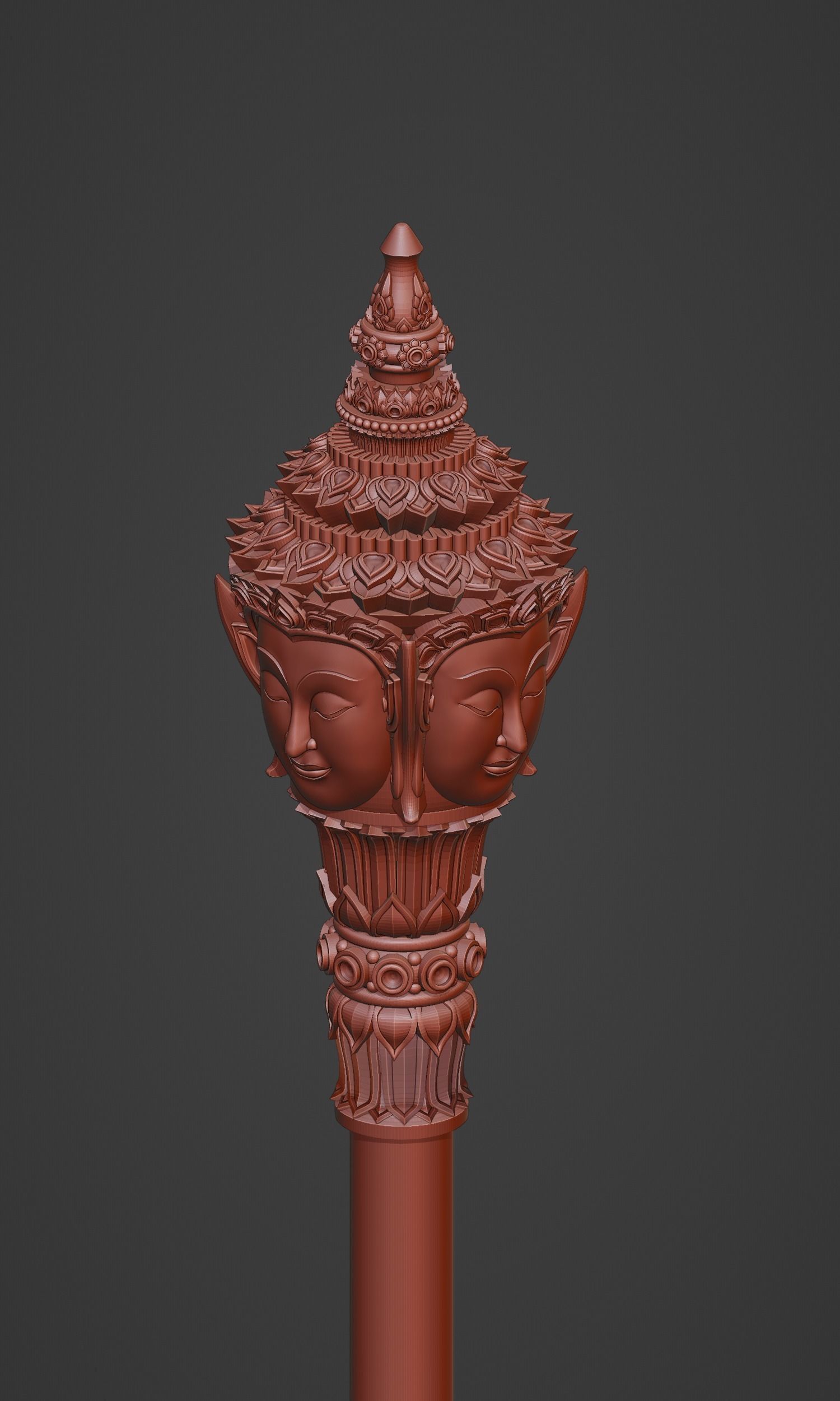 Brahma  Hair pin head 3d Thai art sculpture 3D print model_1