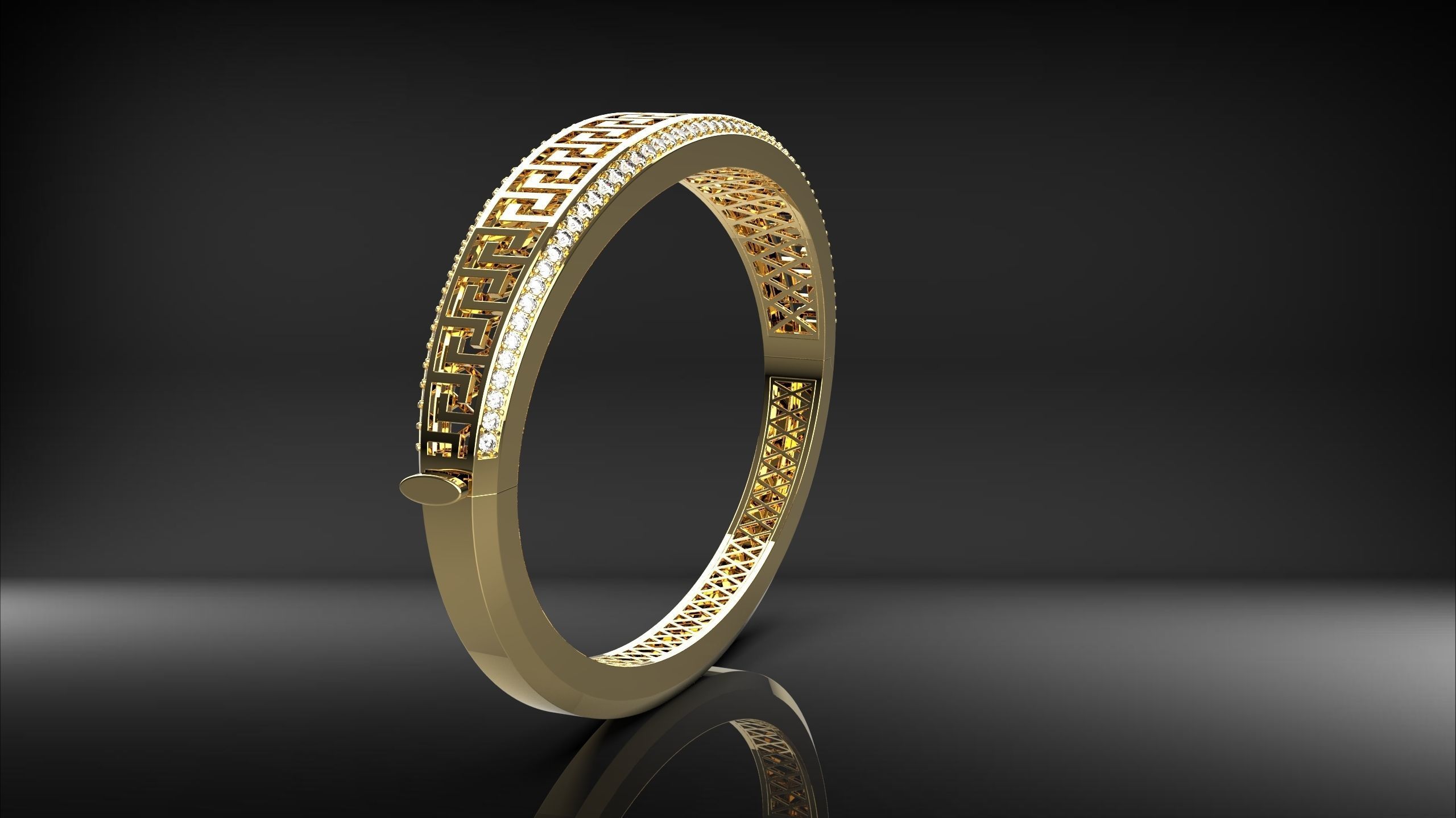 Greek pattern Bracelet 3D print model_2