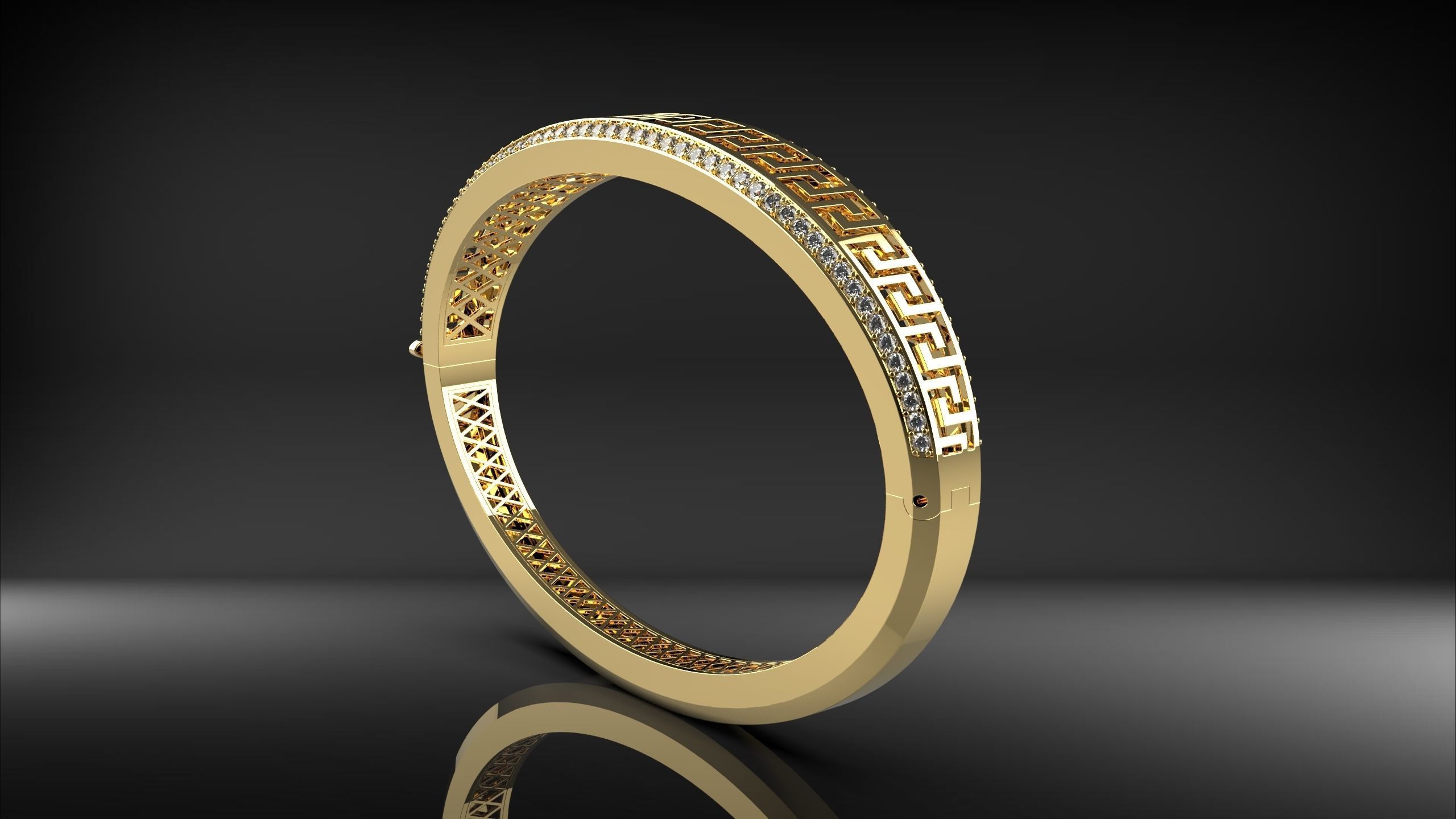 Greek pattern Bracelet 3D print model_1