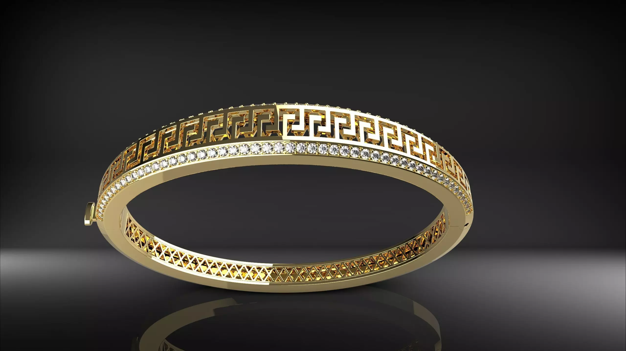 Greek pattern Bracelet 3D print model_0
