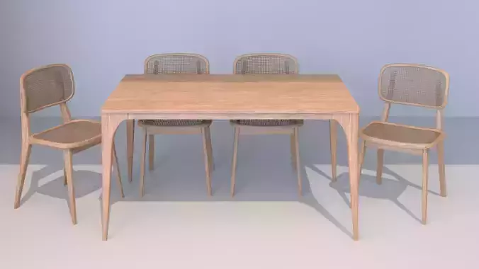 rattan table and chair