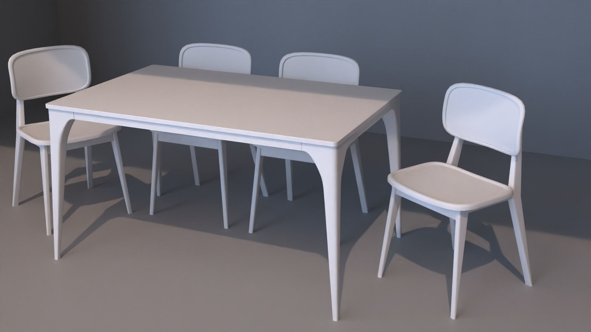 rattan table and chair 3D model_5