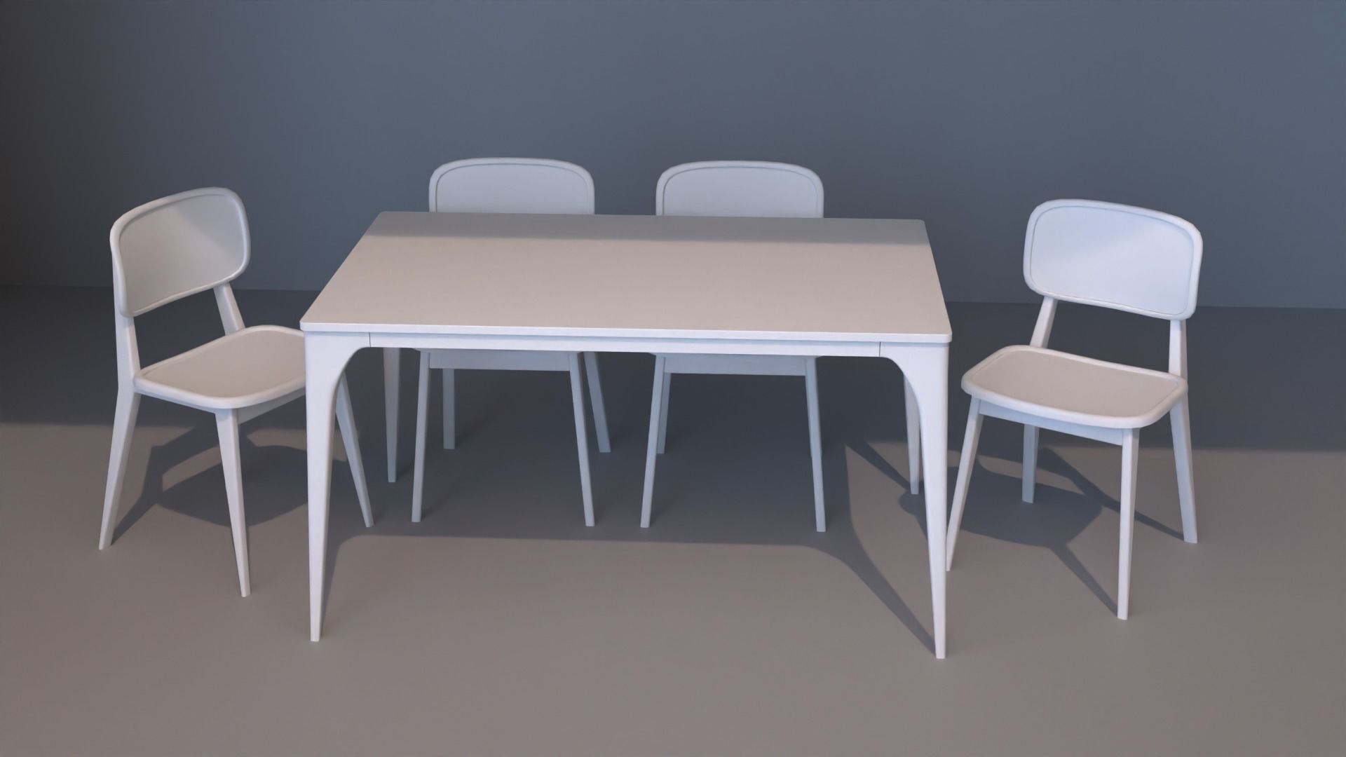 rattan table and chair 3D model_4
