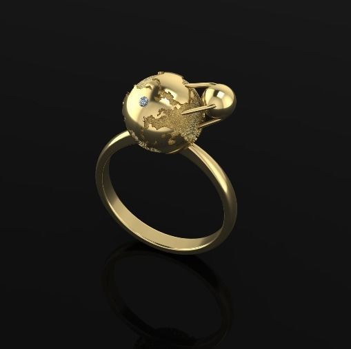 Globe ring Model 5160 3D print model_1
