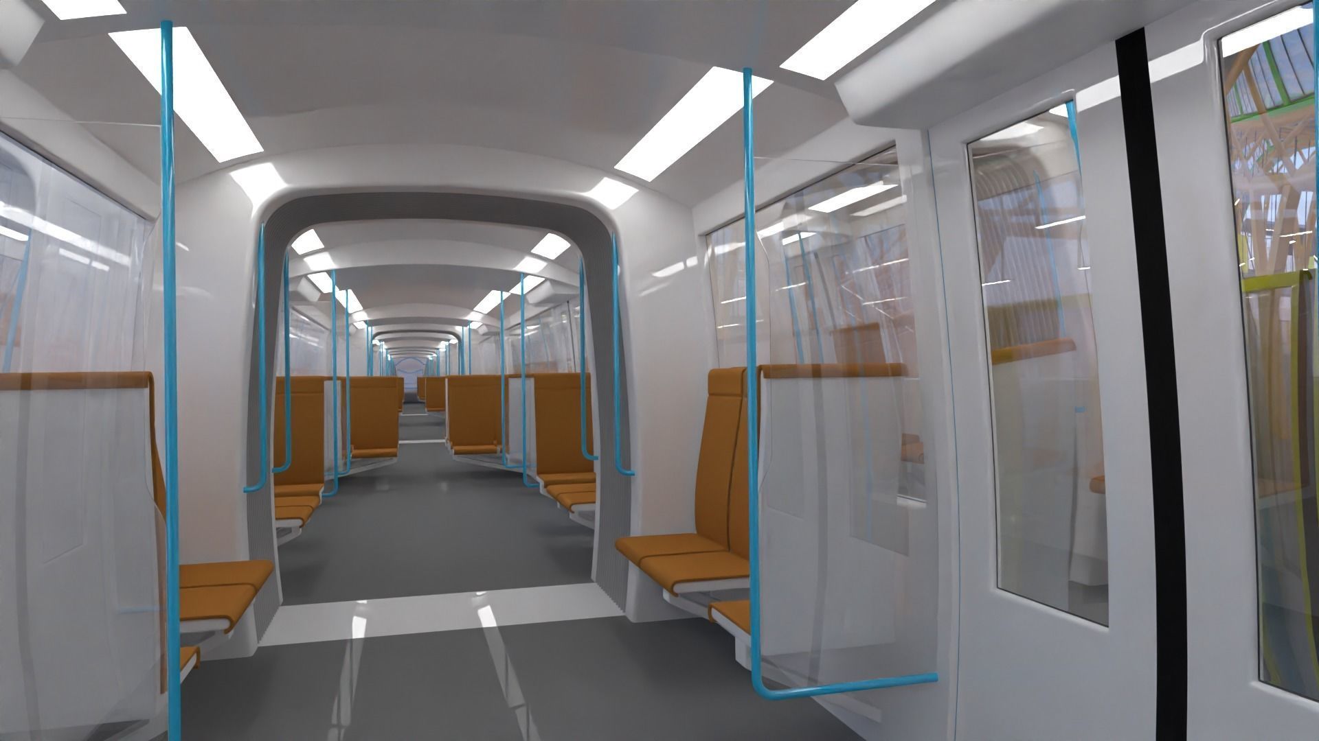 Monorail station with train 2024 II 3D model_8