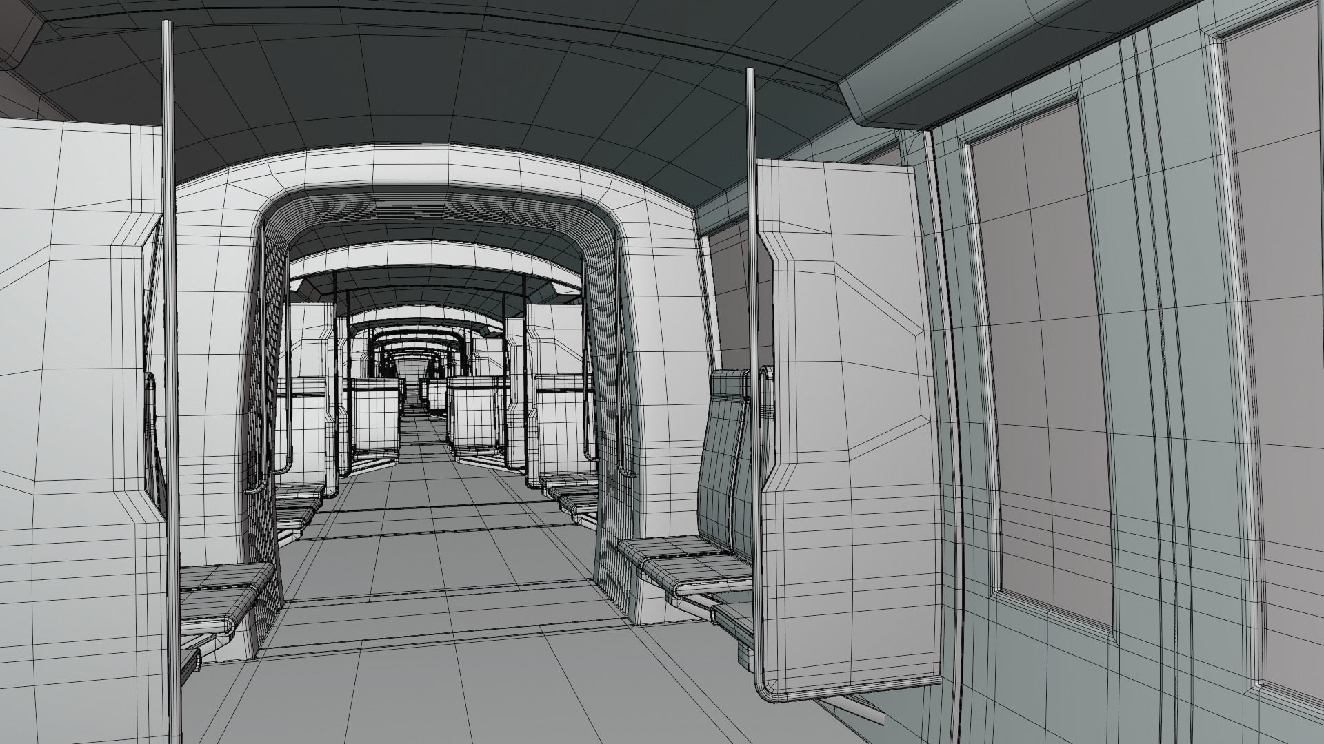 Monorail station with train 2024 II 3D model_9