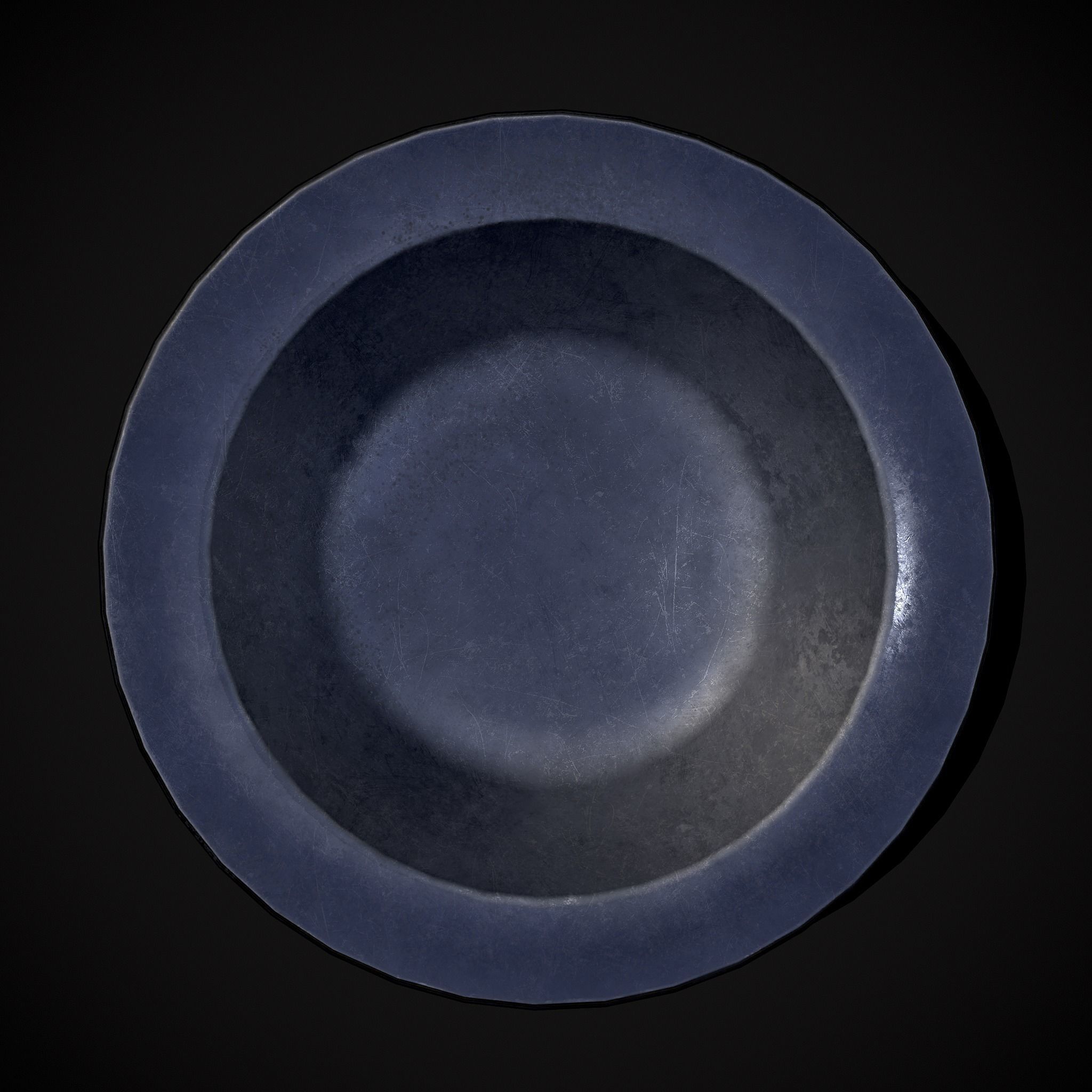 Basic Metal Bowl Low-poly 3D model_3