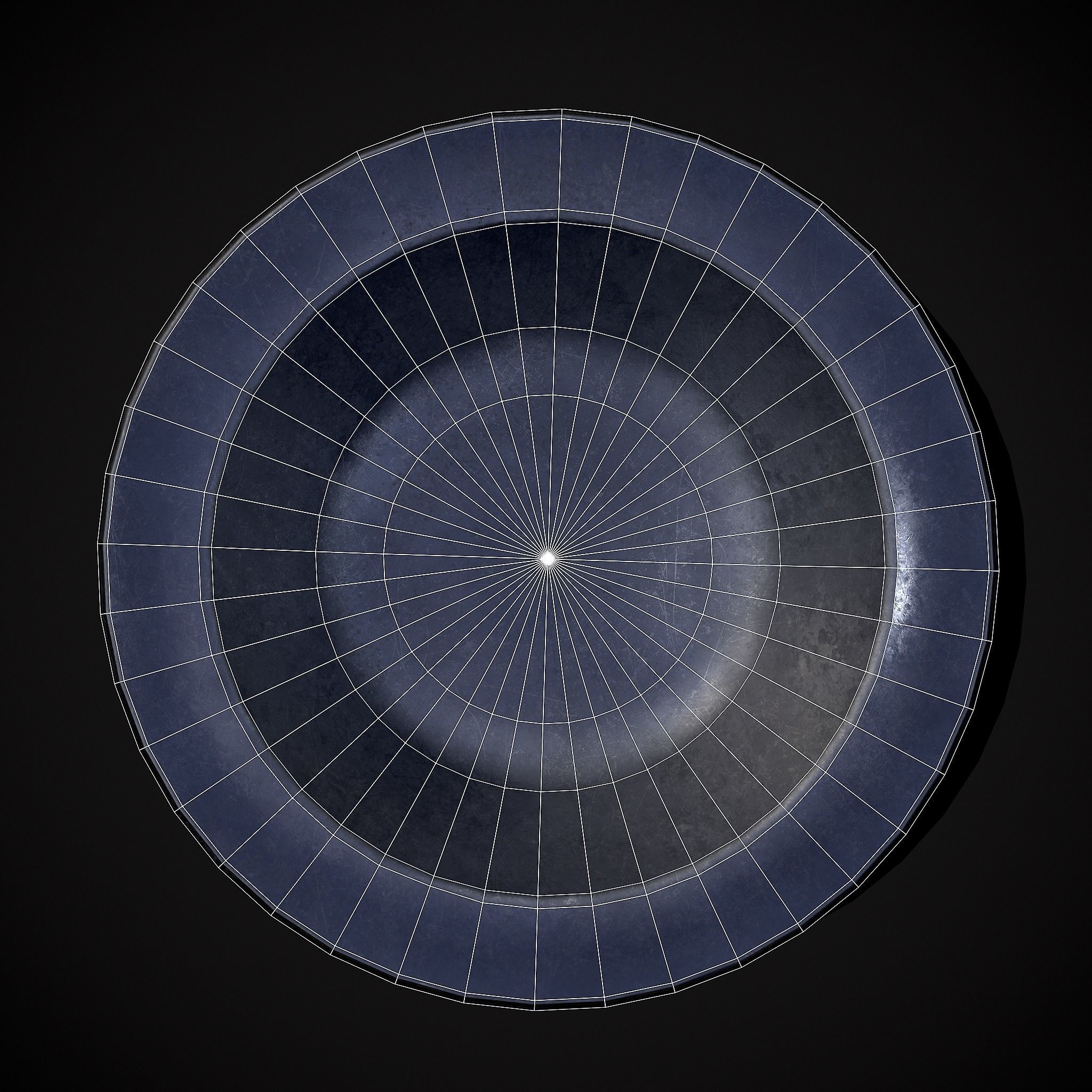 Basic Metal Bowl Low-poly 3D model_4