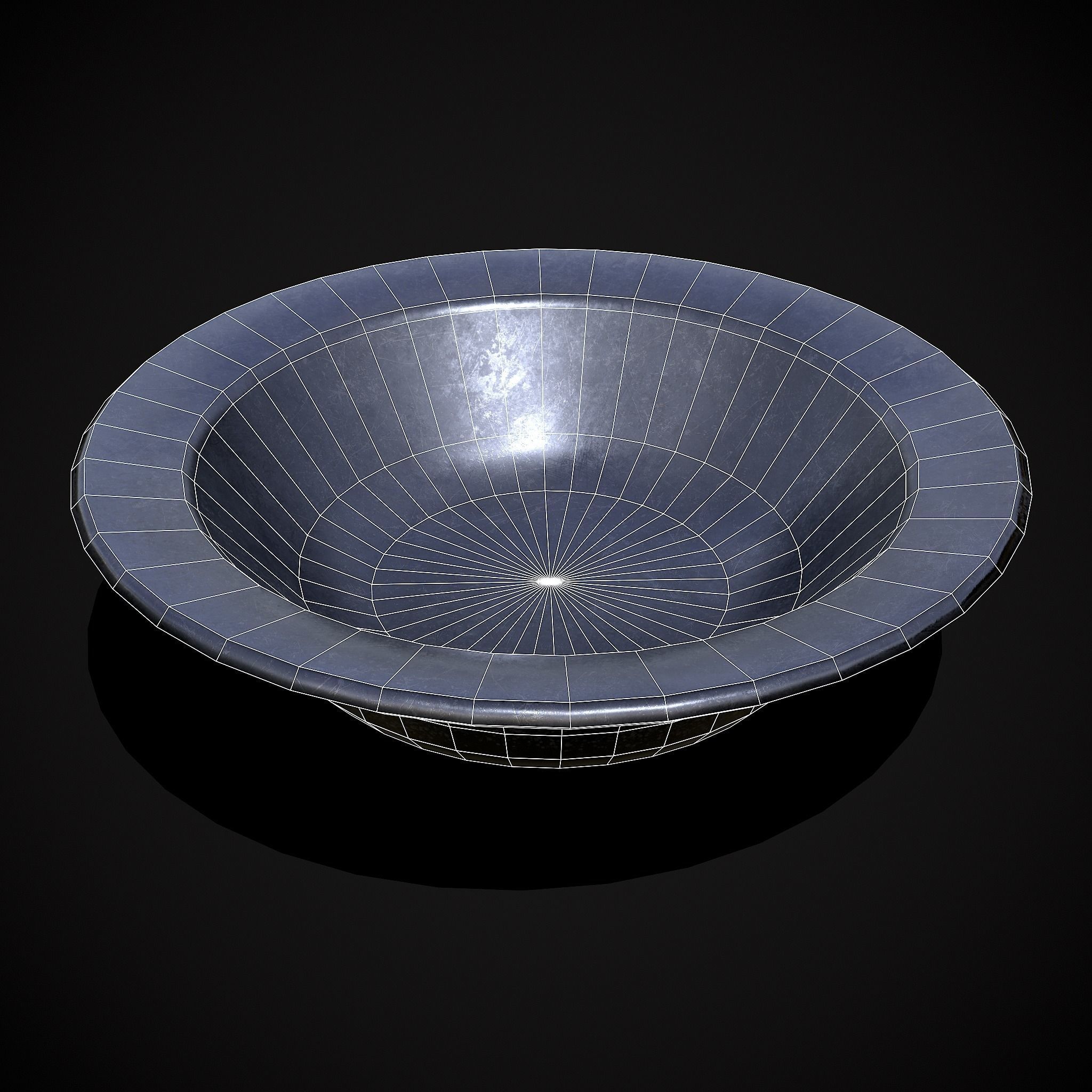 Basic Metal Bowl Low-poly 3D model_10