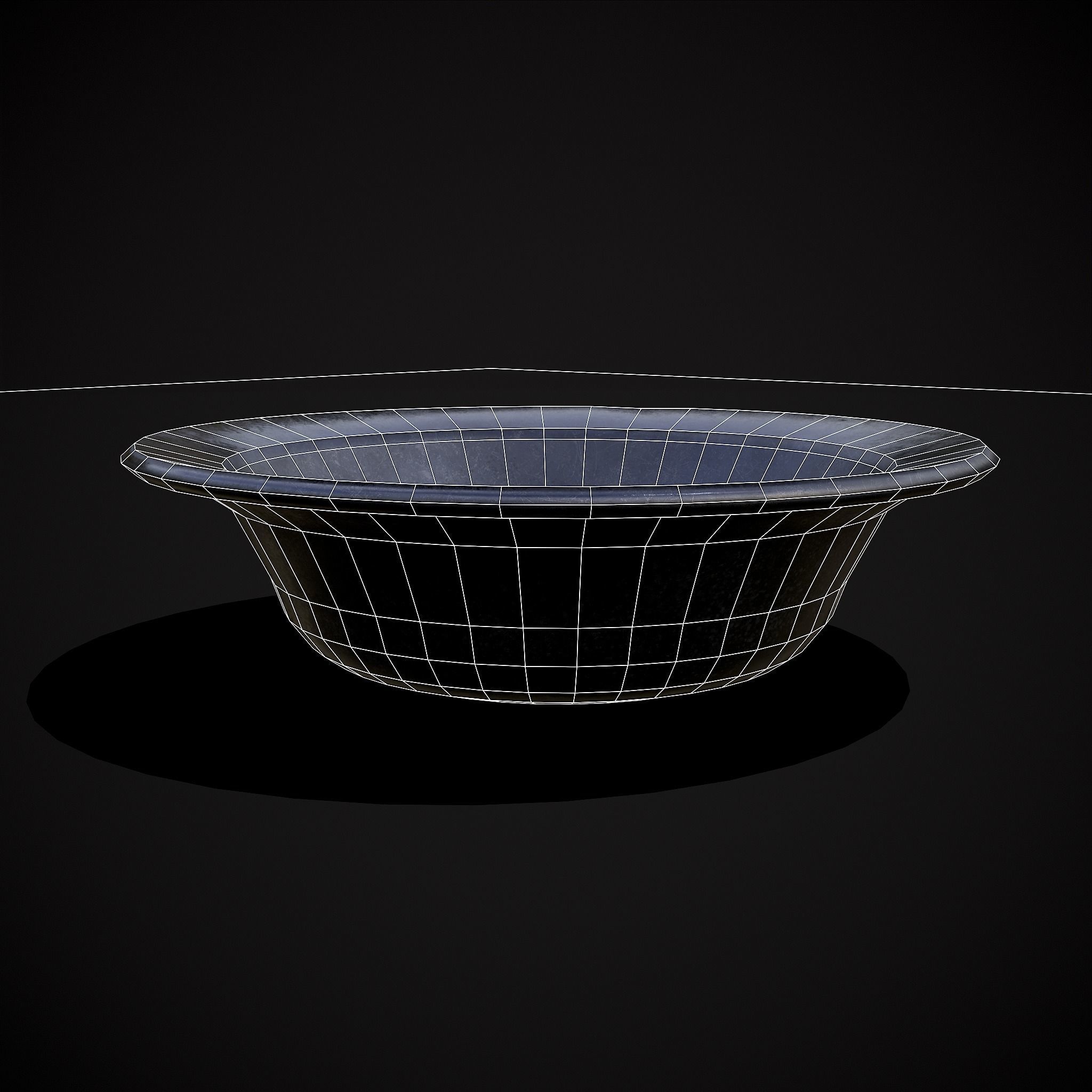 Basic Metal Bowl Low-poly 3D model_6