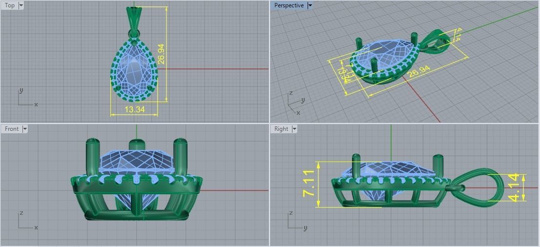 Pendant pear Model 5145 3D print model_5