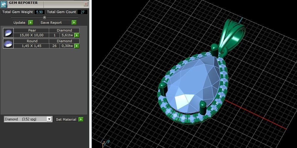 Pendant pear Model 5145 3D print model_7