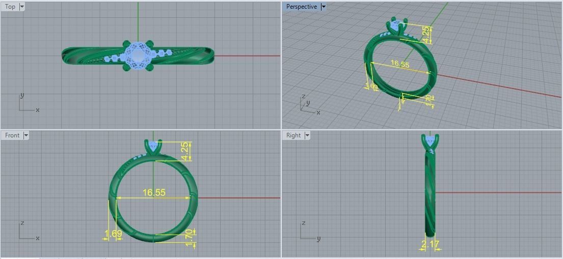 Solitaire ring Model 5134 3D print model_5
