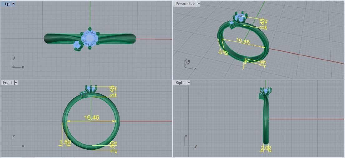 Solitaire ring Model 5129 3D print model_5