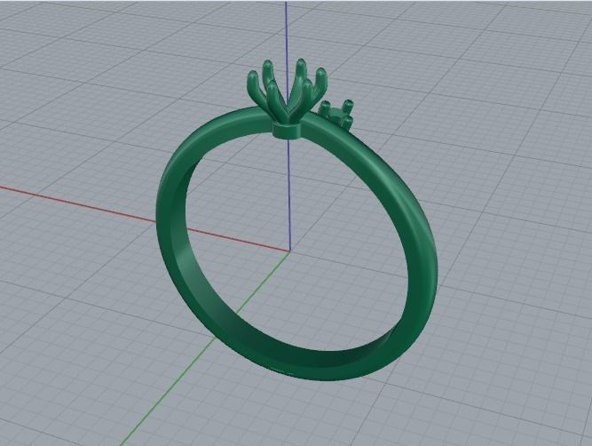 Solitaire ring Model 5129 3D print model_3