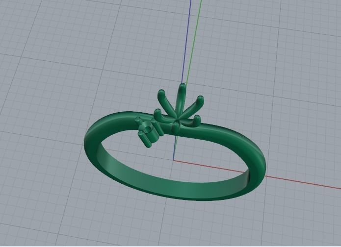 Solitaire ring Model 5129 3D print model_2
