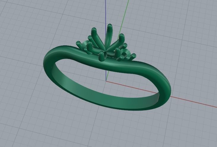 Solitaire ring Model 5128 3D print model_2