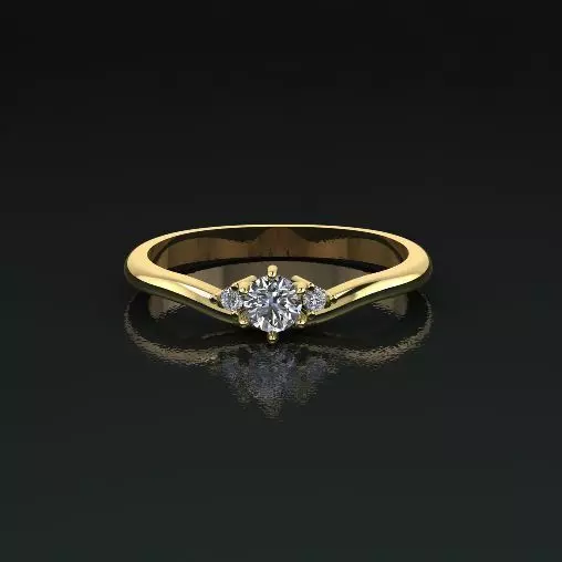 Solitaire ring Model 5128 3D print model_0