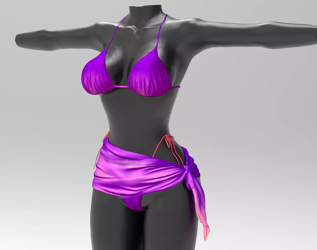 Mesh Outfit 016 Second Life Low-poly 3D model