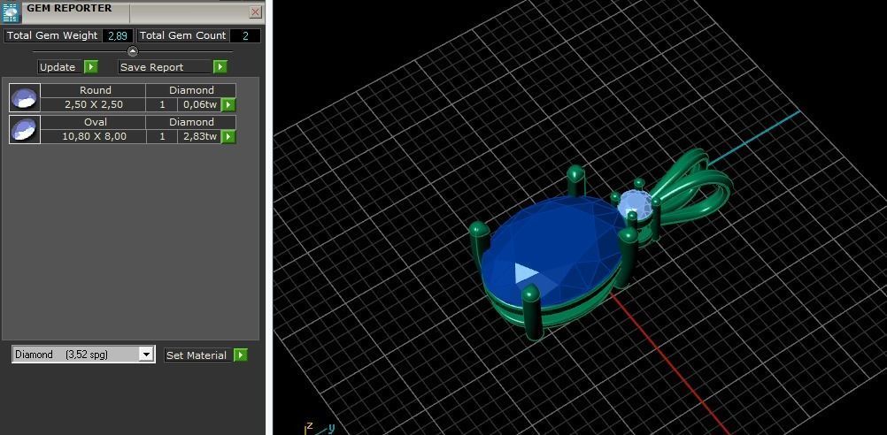 Pendant oval Model 5216 3D print model_7