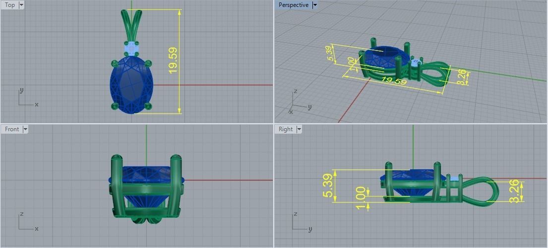 Pendant oval Model 5216 3D print model_5