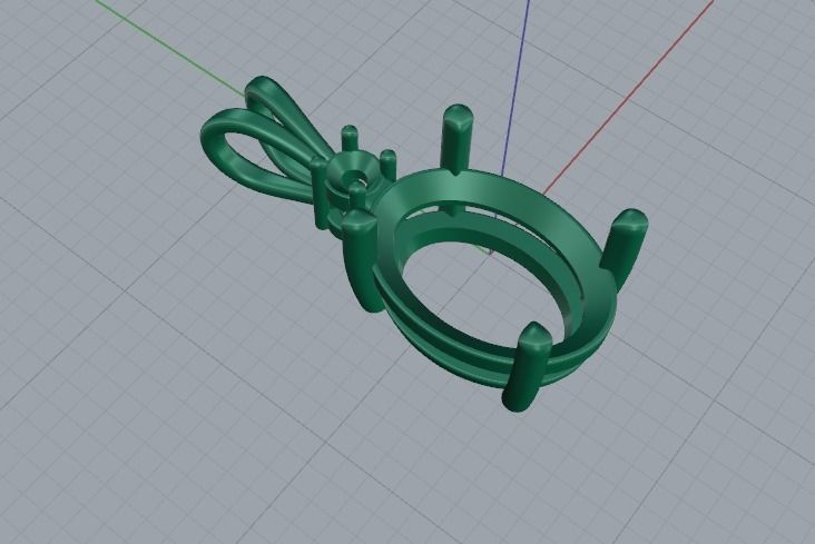 Pendant oval Model 5216 3D print model_2