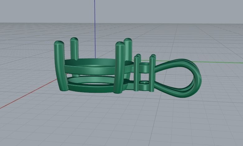 Pendant oval Model 5216 3D print model_3