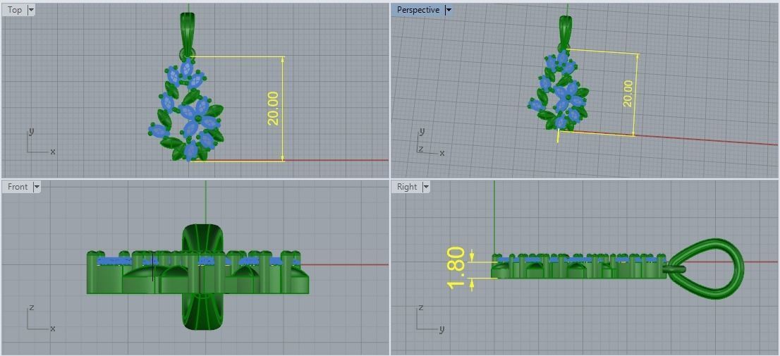 Pendant Model 5204 3D print model_5