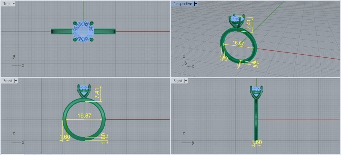 Solitaire ring Model 5202 3D print model_5