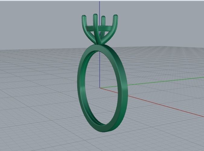Solitaire ring Model 5202 3D print model_3