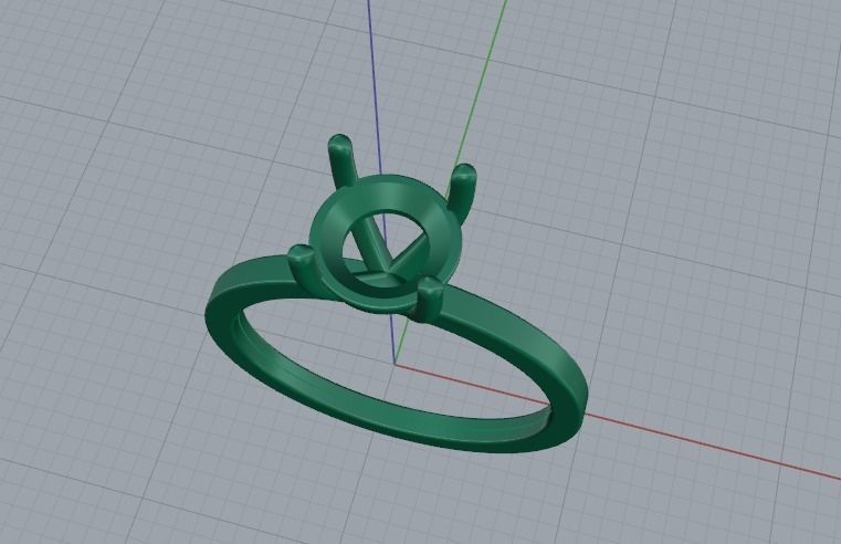 Solitaire ring Model 5202 3D print model_2